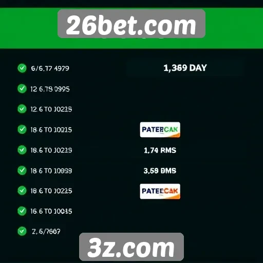 Métodos de pagamento disponíveis na 26bet.com